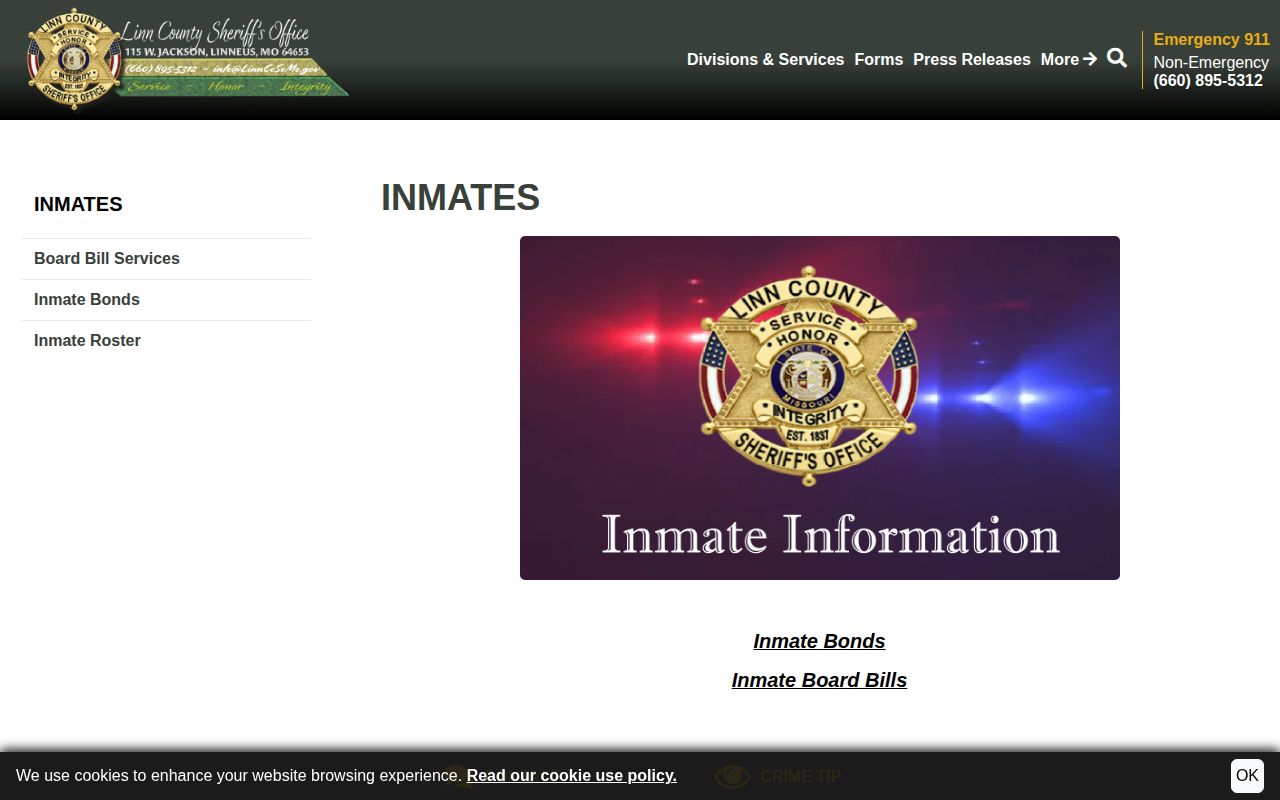 Linn County 24-hour release official inmate information fallback