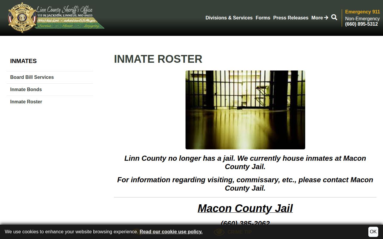 Linn County released inmate Macon County Jail referral